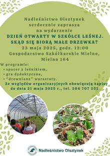 Zaproszenie na "Dzień otwarty w szkółce leśnej"